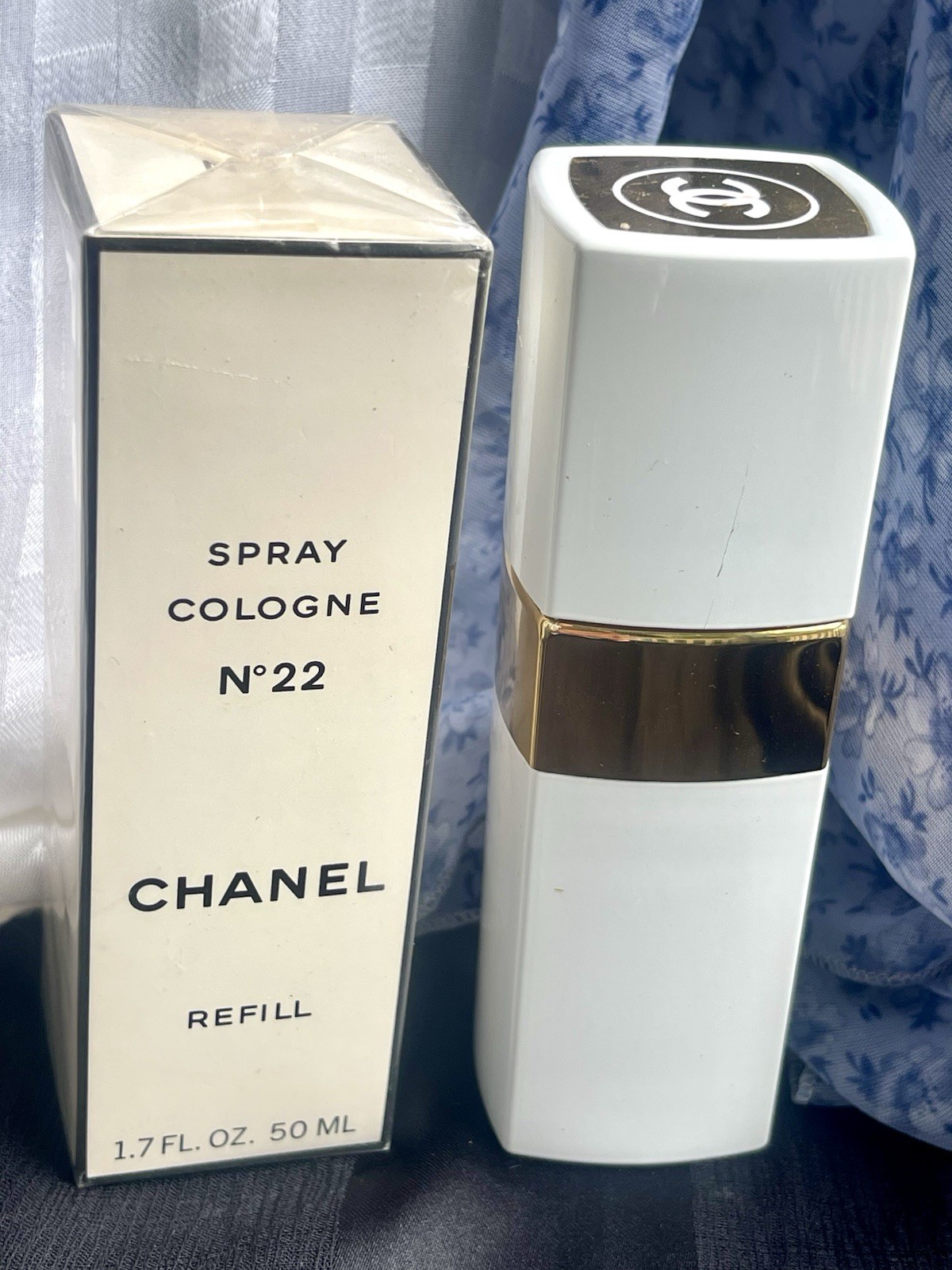 Vintage Chanel No.22 Paris Spray Cologne Refill 1.7 Fl Sealed + Free Case Edt