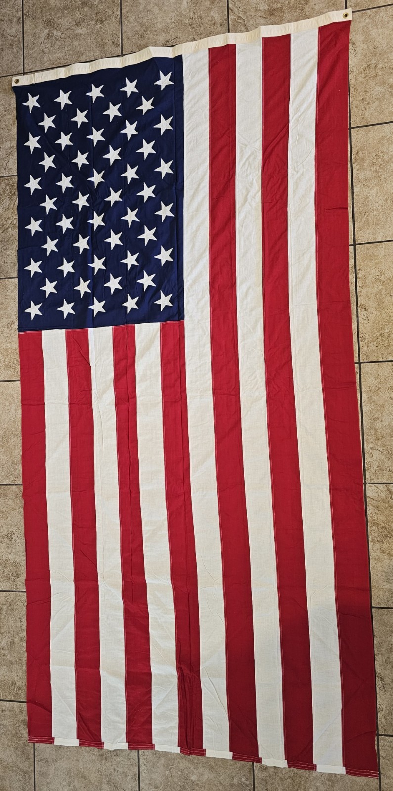 Vintage Valley Forge AmericanFlag5x9.5Ft 100% Cotton Bunting Sewn Stars USA Made