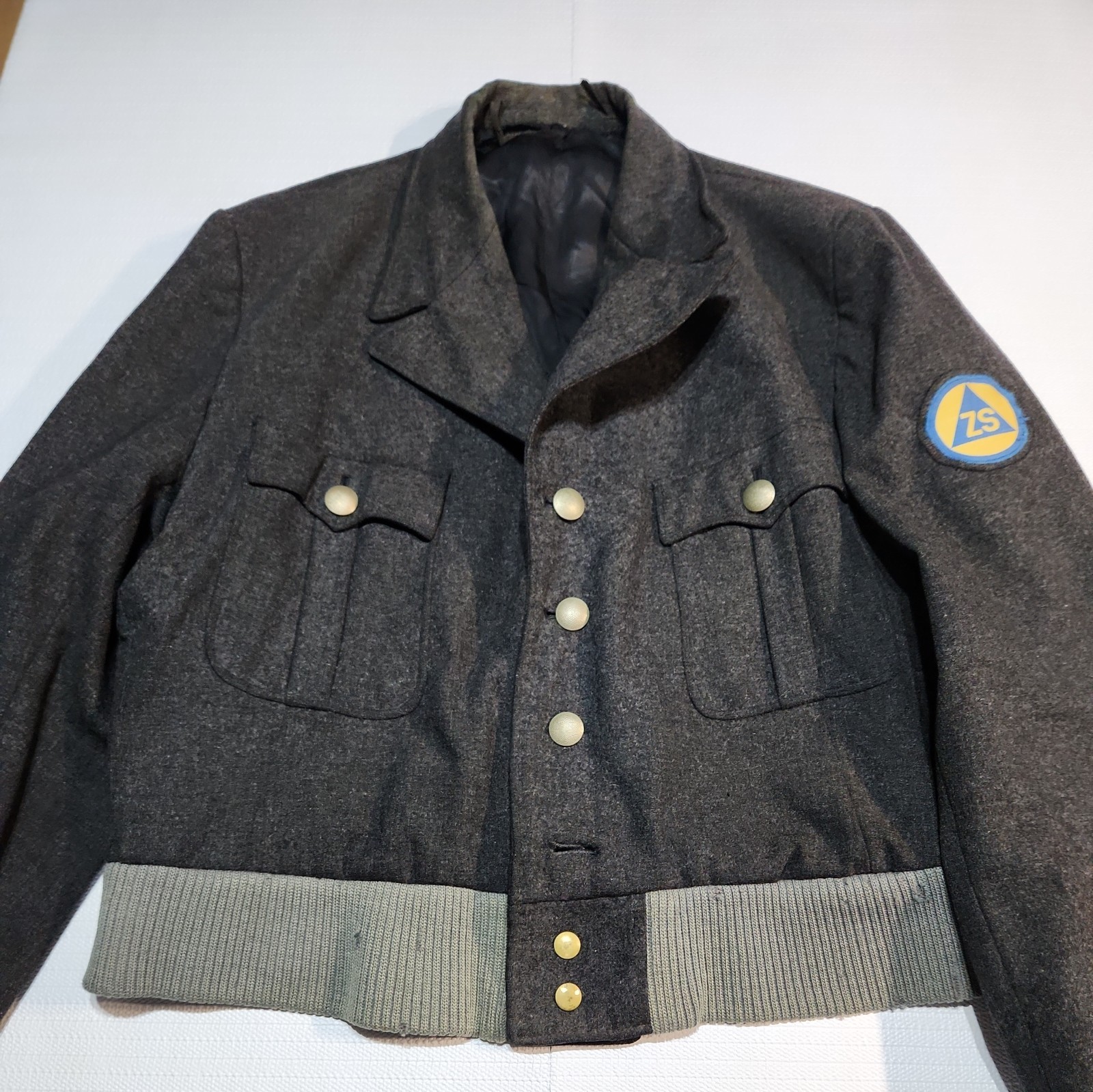 1960's German ZS wool blousan bomber jacket Civil Protection Cold War Small 1960's German ZS wool blousan bomber jacket Civil Protection Cold War Small