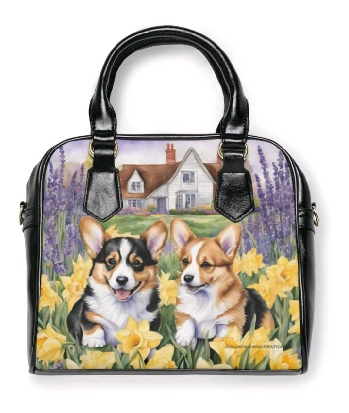 Pembroke Welsh Corgi Puppy Dog Ladies Satchel Purse Crossbody  