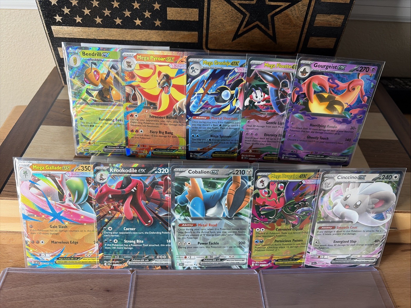 Set Of All 10 Double Rare Ex Cards From Pokémon Mega Evolution - Chaos Rising