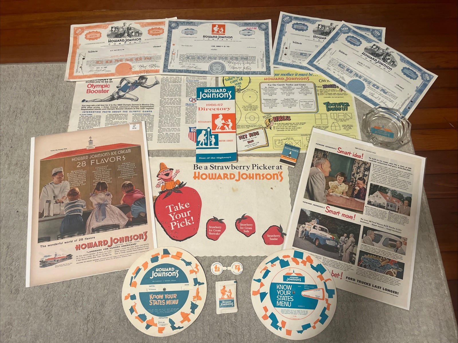 Vintage Howard Johnson’s Restaurant Memorabilia 
