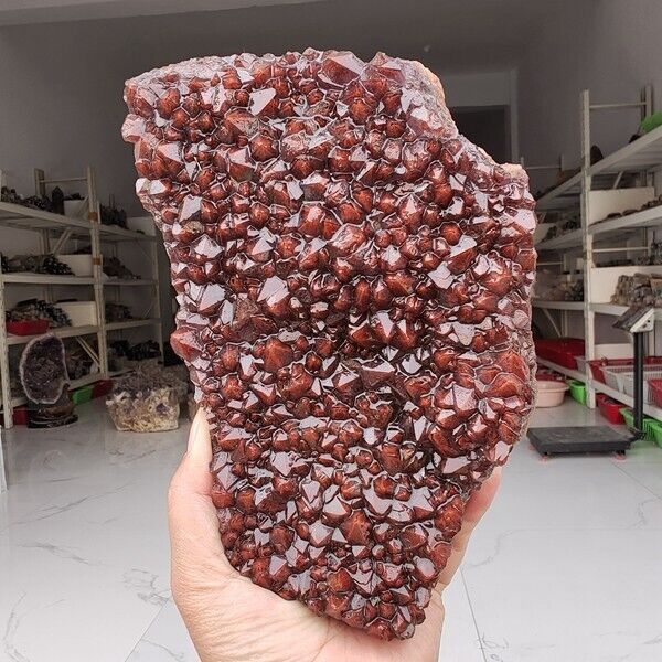 4.54LB Genuine rare Red Cap Auralite 23 raw cluster Quartz Mineral Specimen