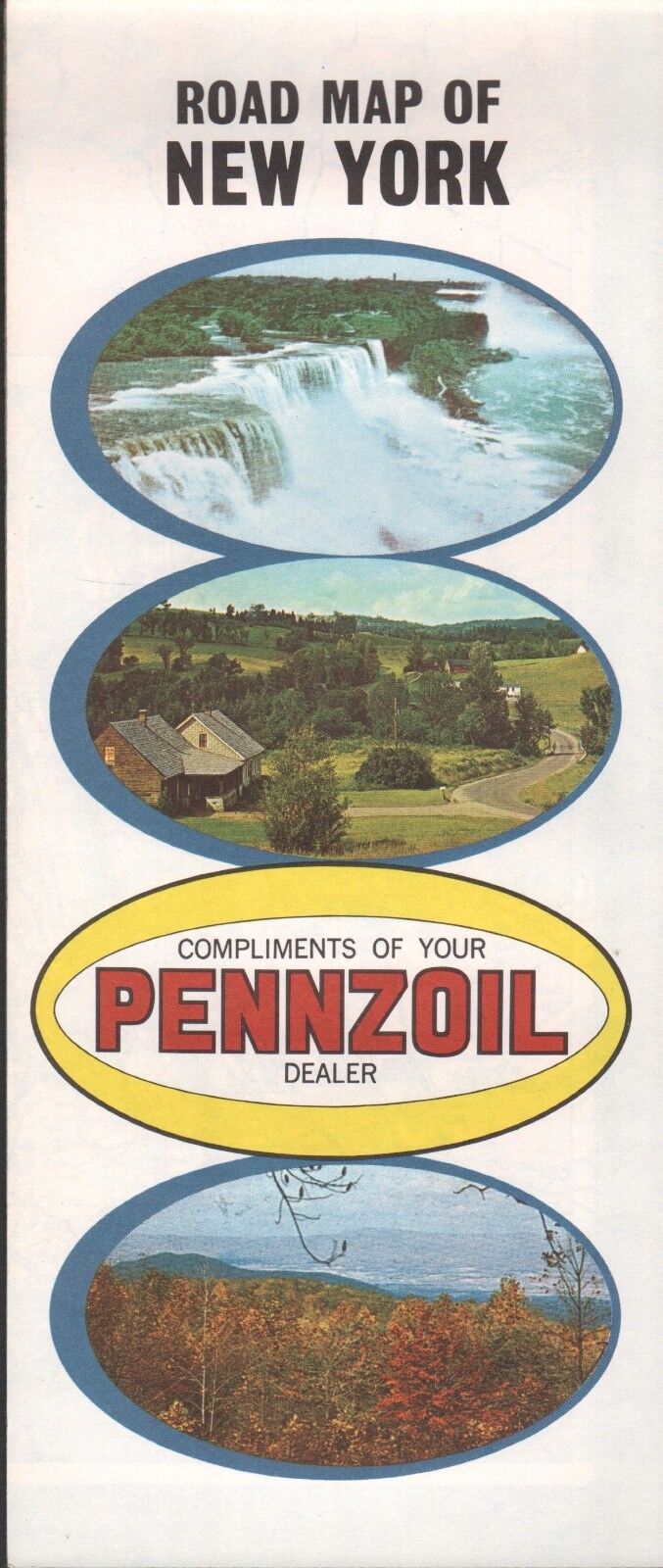 1967 Pennzoil Road Map: New York NOS