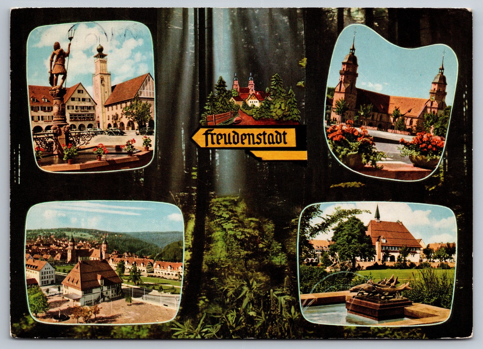 Vintage Postcard Freudenstadt Collage of Scenic Views Germany