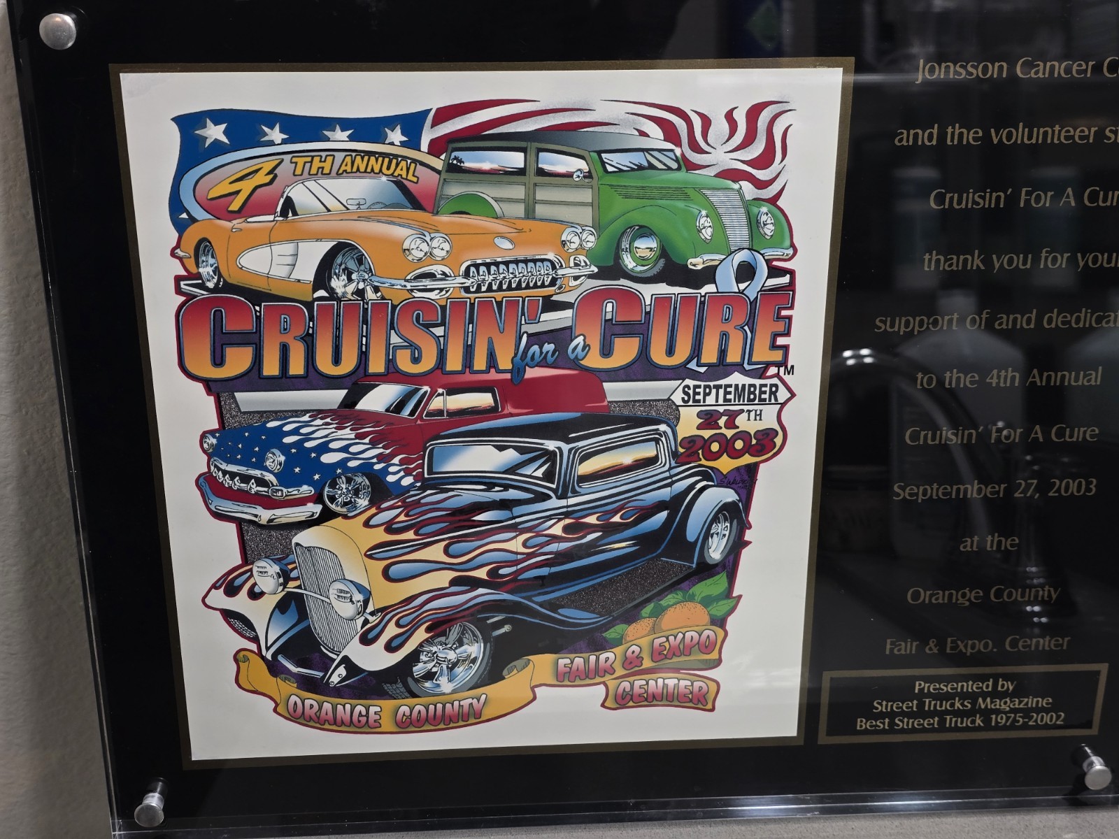 Cruisin\' For A Cure 4th Annual 2003 Orange County Fair & Expo Center Plaque