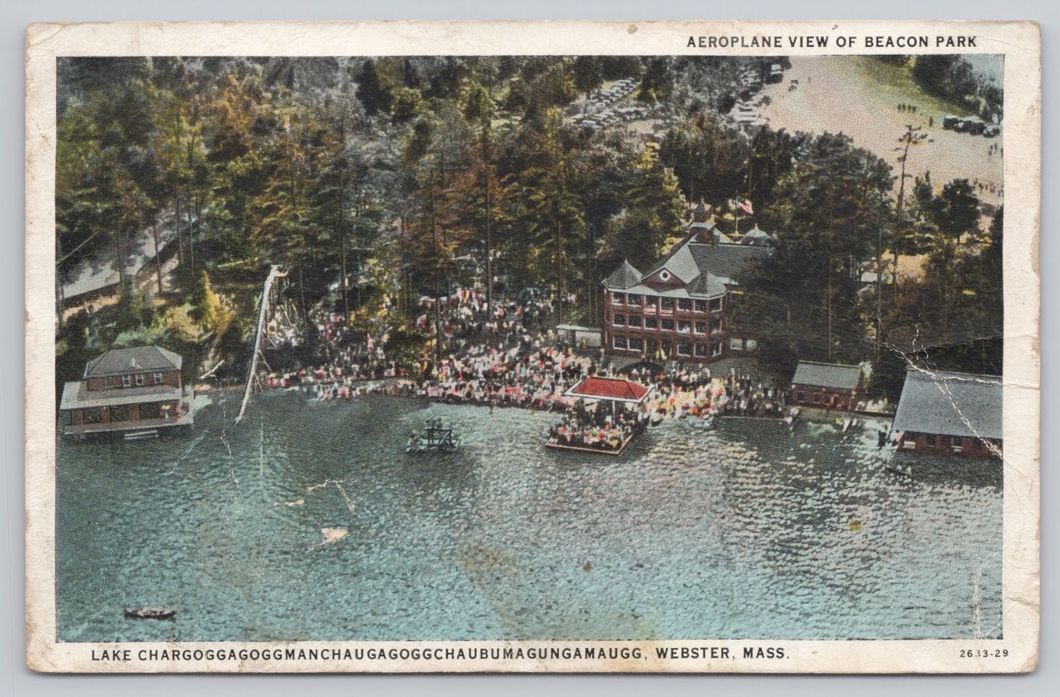 Webster MA Aeroplane View Beacon Park Lake