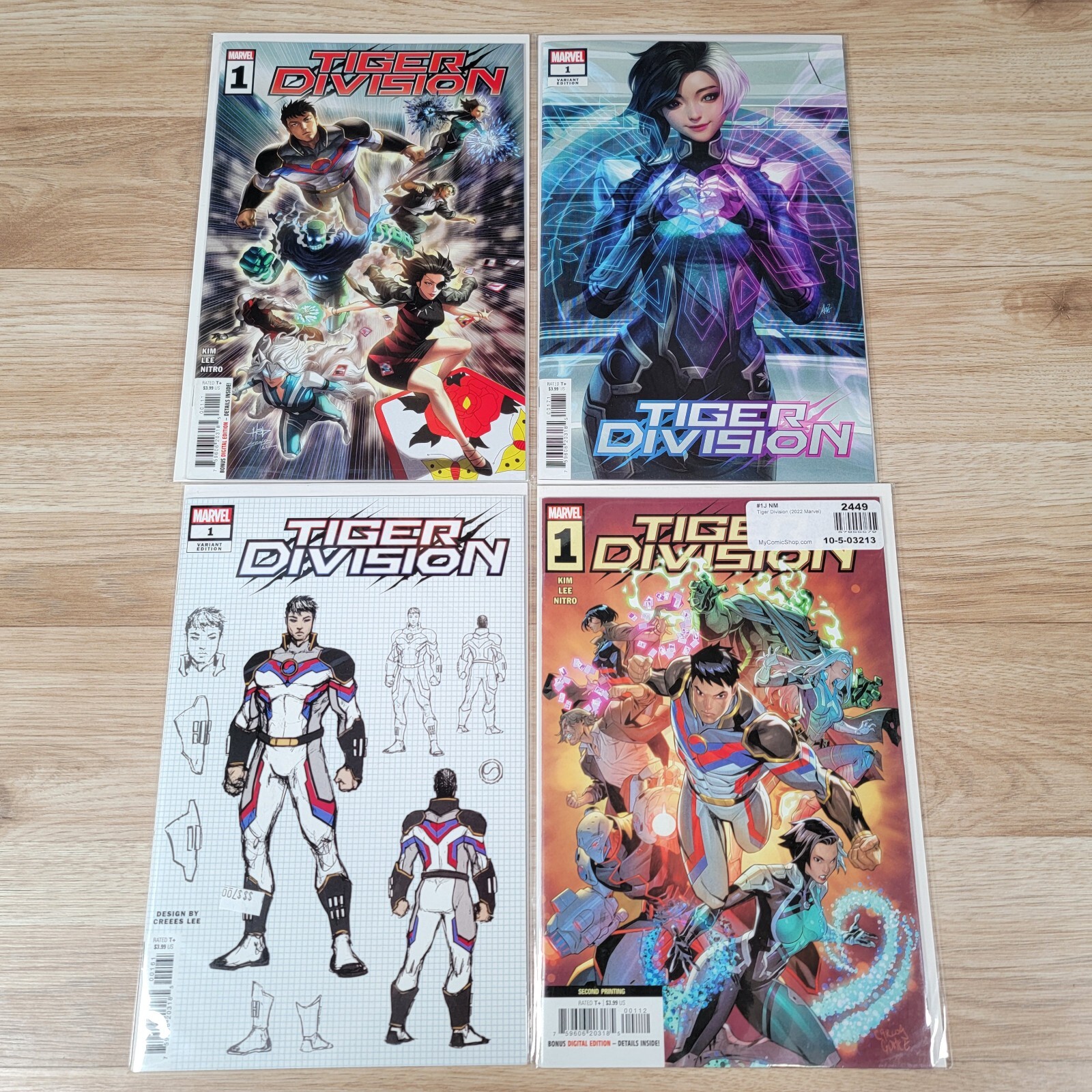 Tiger Division #1 1st Print 1:10 Cover A 2nd Print Artgerm Marvel Comic Lot of 4