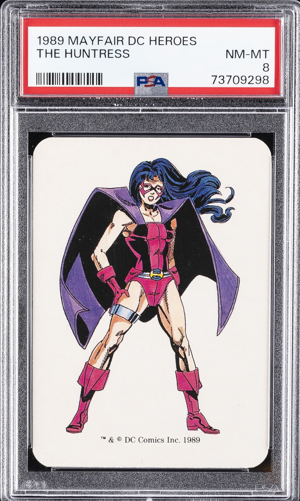 1989 MAYFAIR GAMES DC HEROES THE HUNTRESS PSA 8