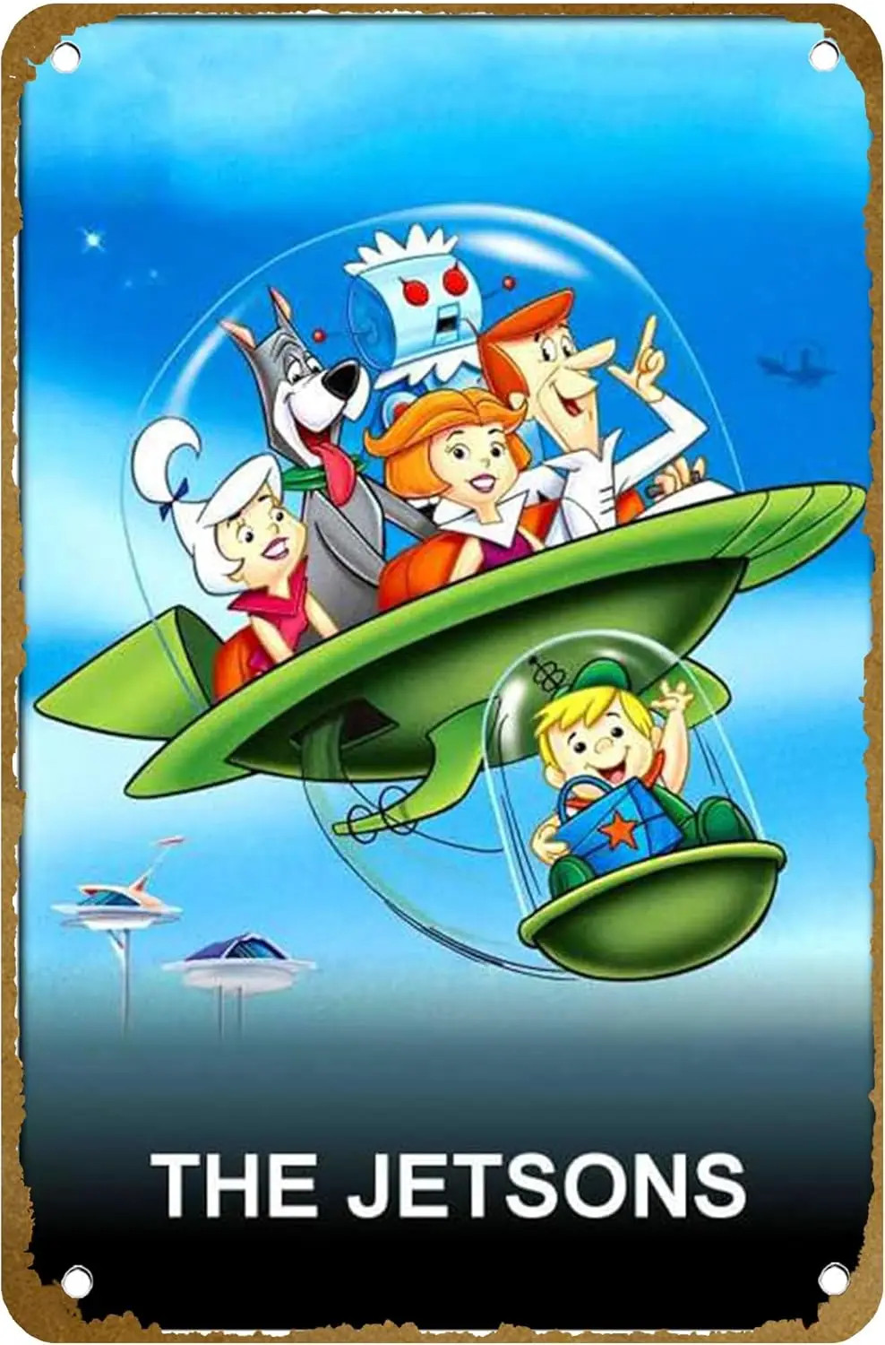 The Jetsons (1962) Show Logo Family Tin Metal Signs Home Décor 8x12 