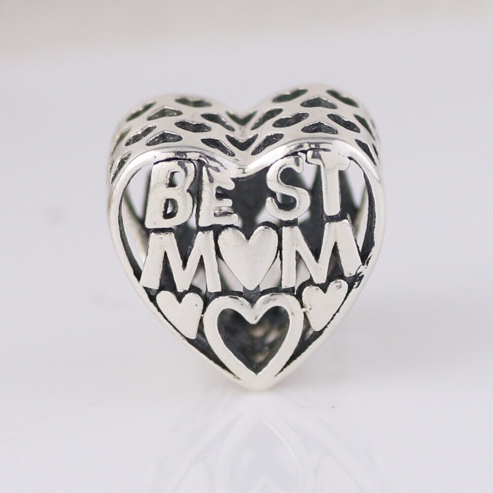 New Pandora Best Mom Openwork Charm Bead w/pouch Valentine\'s Day Sale