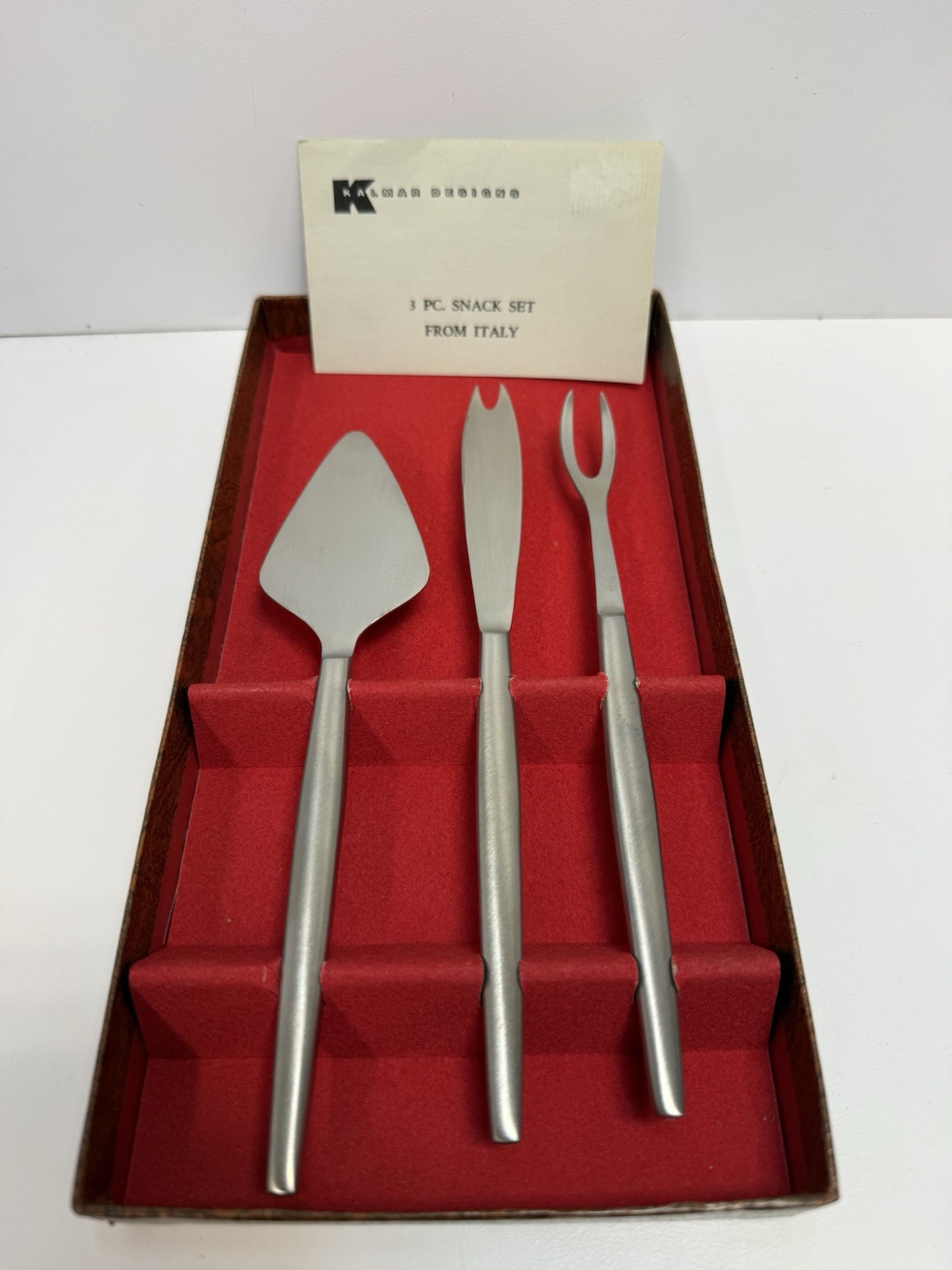 Kalmar Designs 3pc SNACK Set Vintage Mid Century Modern Stainless Steel Italy