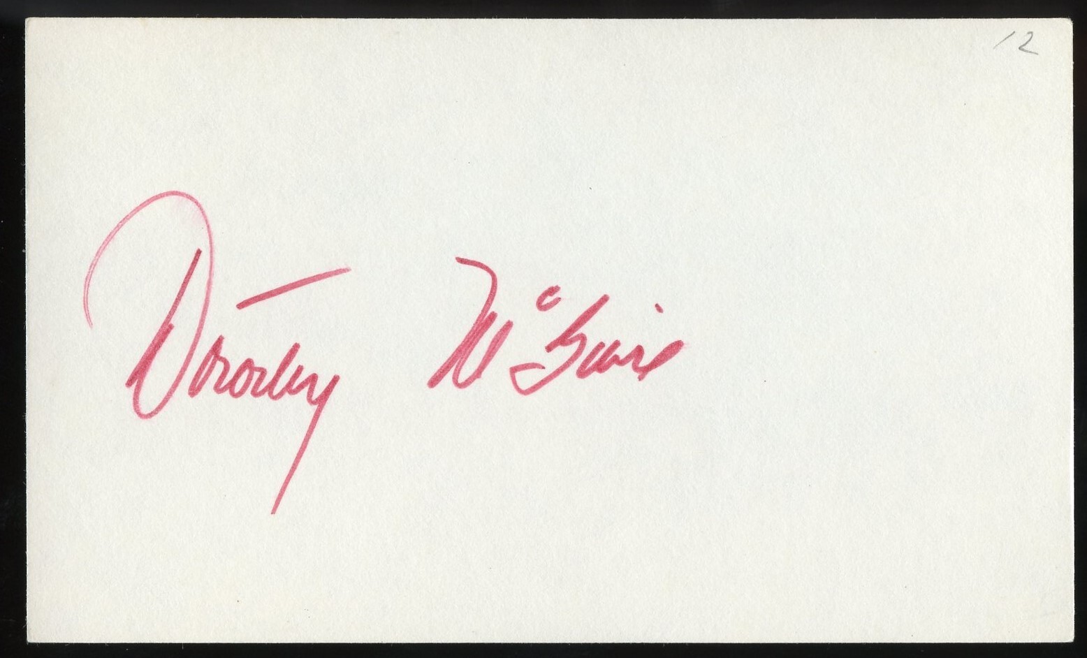 Dorothy McGuire d2001 signed autograph 3x5 Cut Actress in Gentleman\'s Agreement
