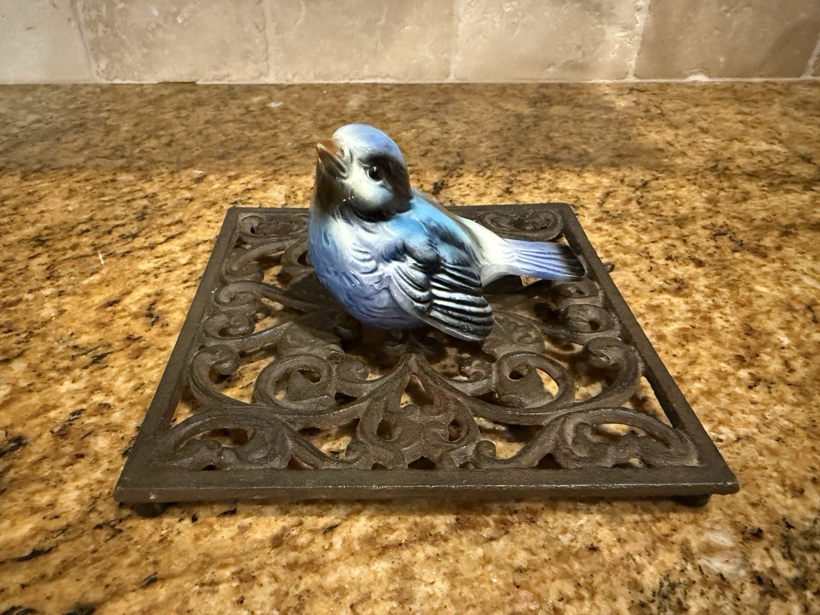 Goebel W. Germany Blue Bird Figurine CV 72 • Vintage Porcelain • Crackle Glaze