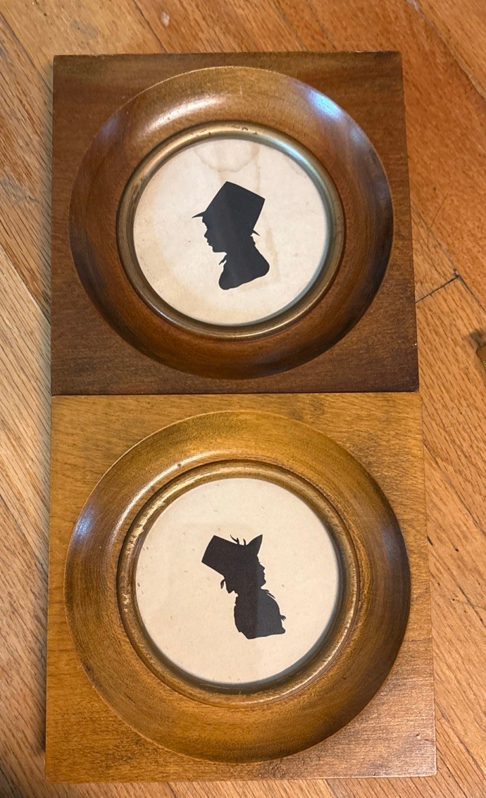 Antique 19th century Silhouette Set Wooden Wall Decor-2 Antique 19th century Silhouette Set Wooden Wall Decor-2