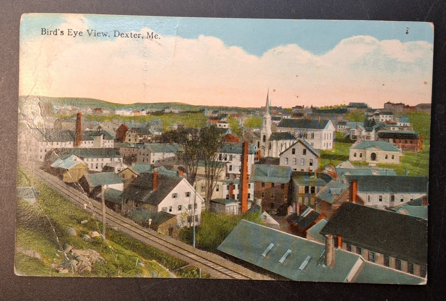 Dexter Maine Town View Postcard 1914 Historic ME