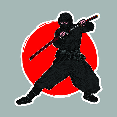 NINJA WARRIOR WARRIOR KATANA JAPAN DECAL ART STICKER STICKER FPN001X