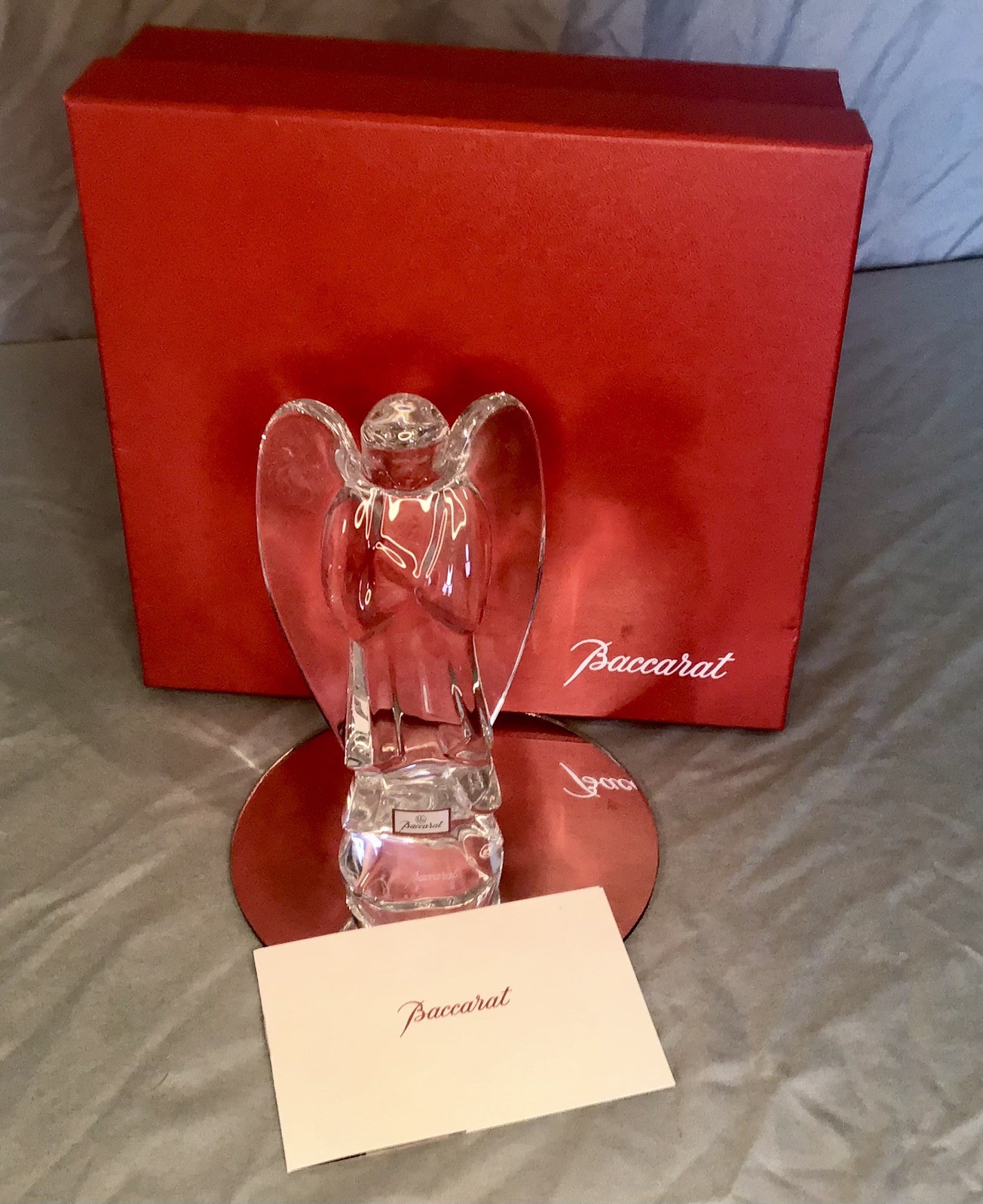 Baccarat of France Signed Angel Prayer Nativity Crystal Figurine - Mint Baccarat of France Signed Angel Prayer Nativity Crystal Figurine - Mint