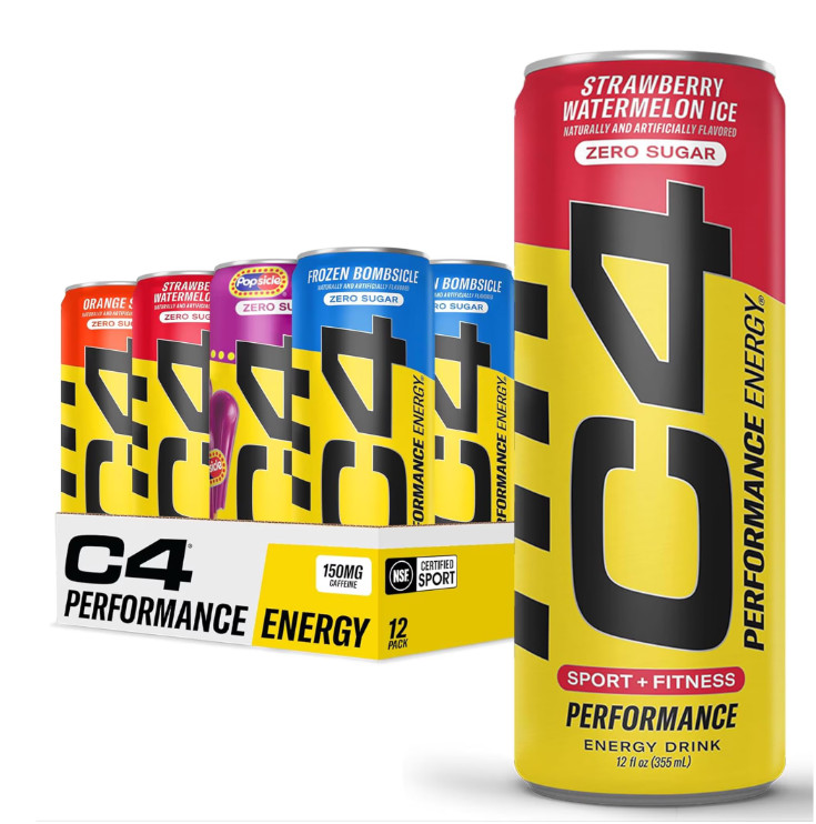 C4 Performance Energy Drink Variety Pack, Zero Sugar, 12 fl oz Cans, 12 Pack