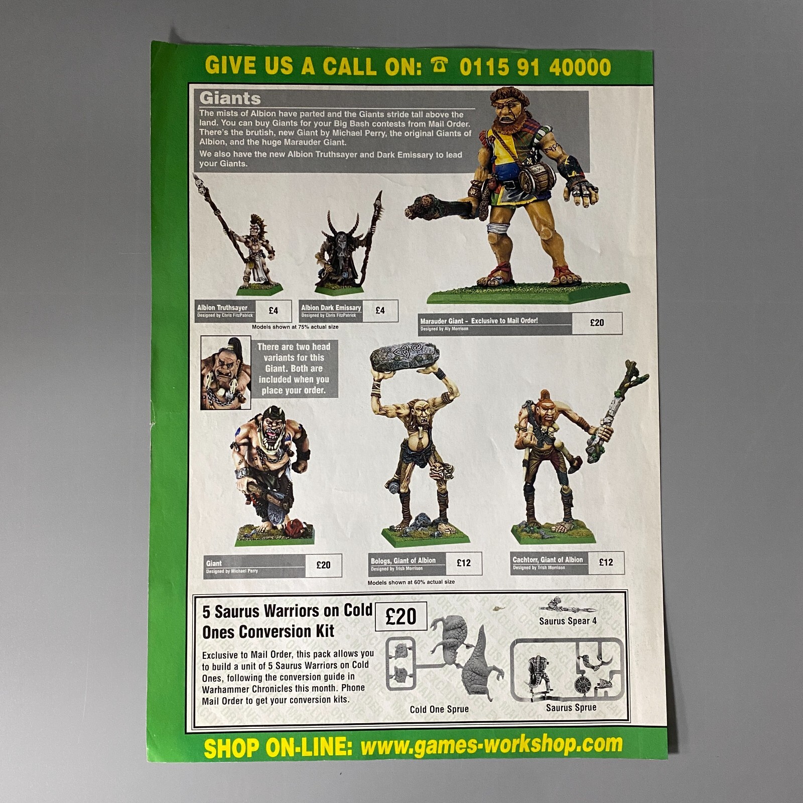 MARAUDER GIANT ALBION TRUTHSAYER WARHAMMER 6TH EDITION VINTAGE RETRO ADVERT