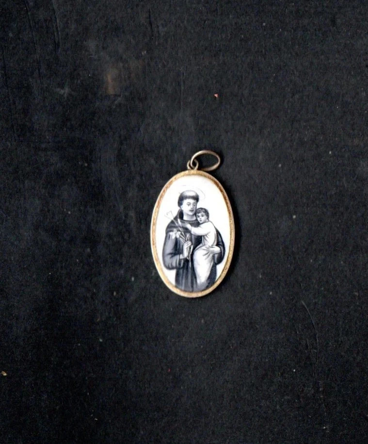 Medal antique esmalte de San Antonio de Padua medalla antigua utenti