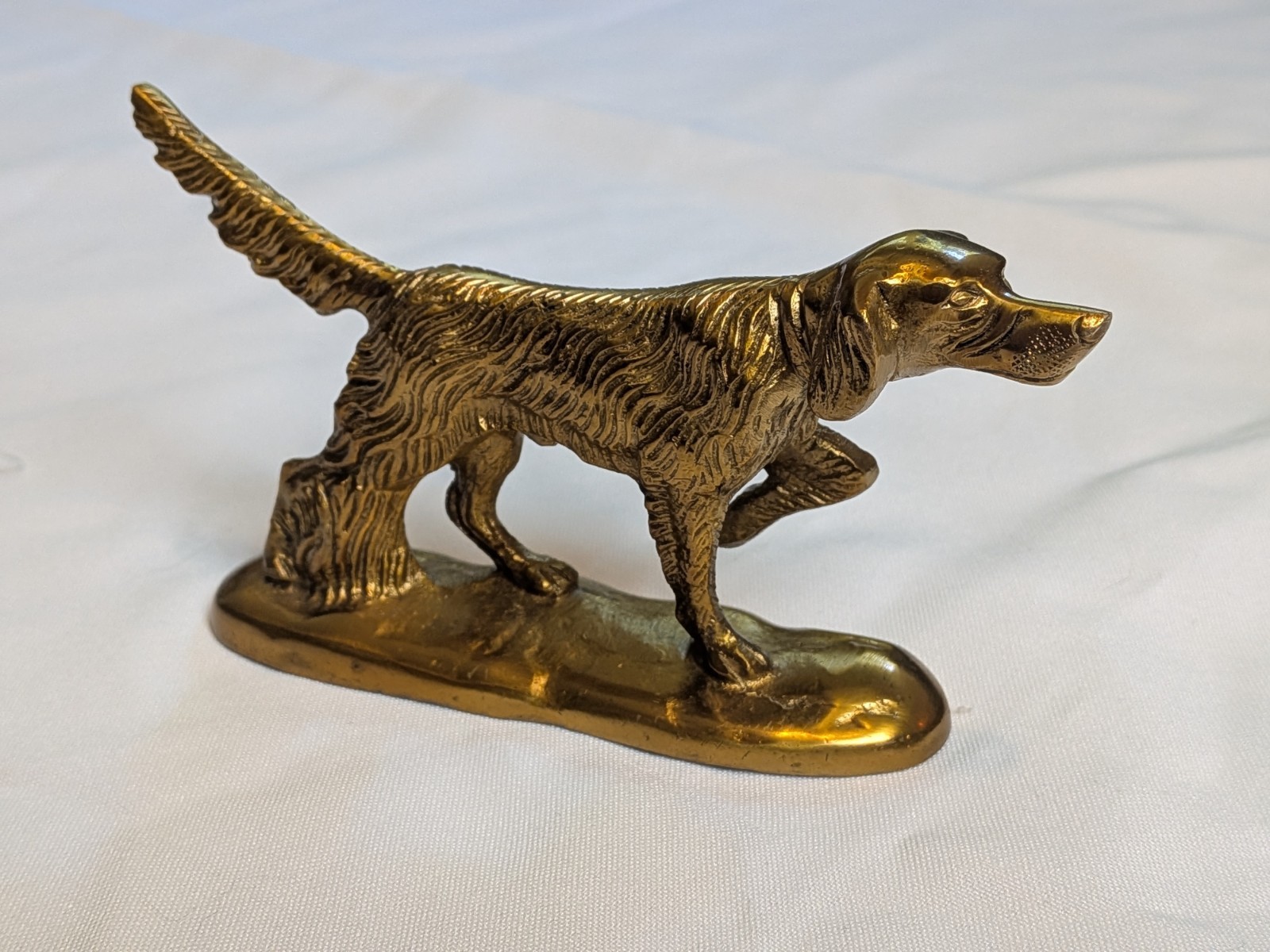 Brass Pointer Dog Paperweight- Vintage Style Hunting Decor