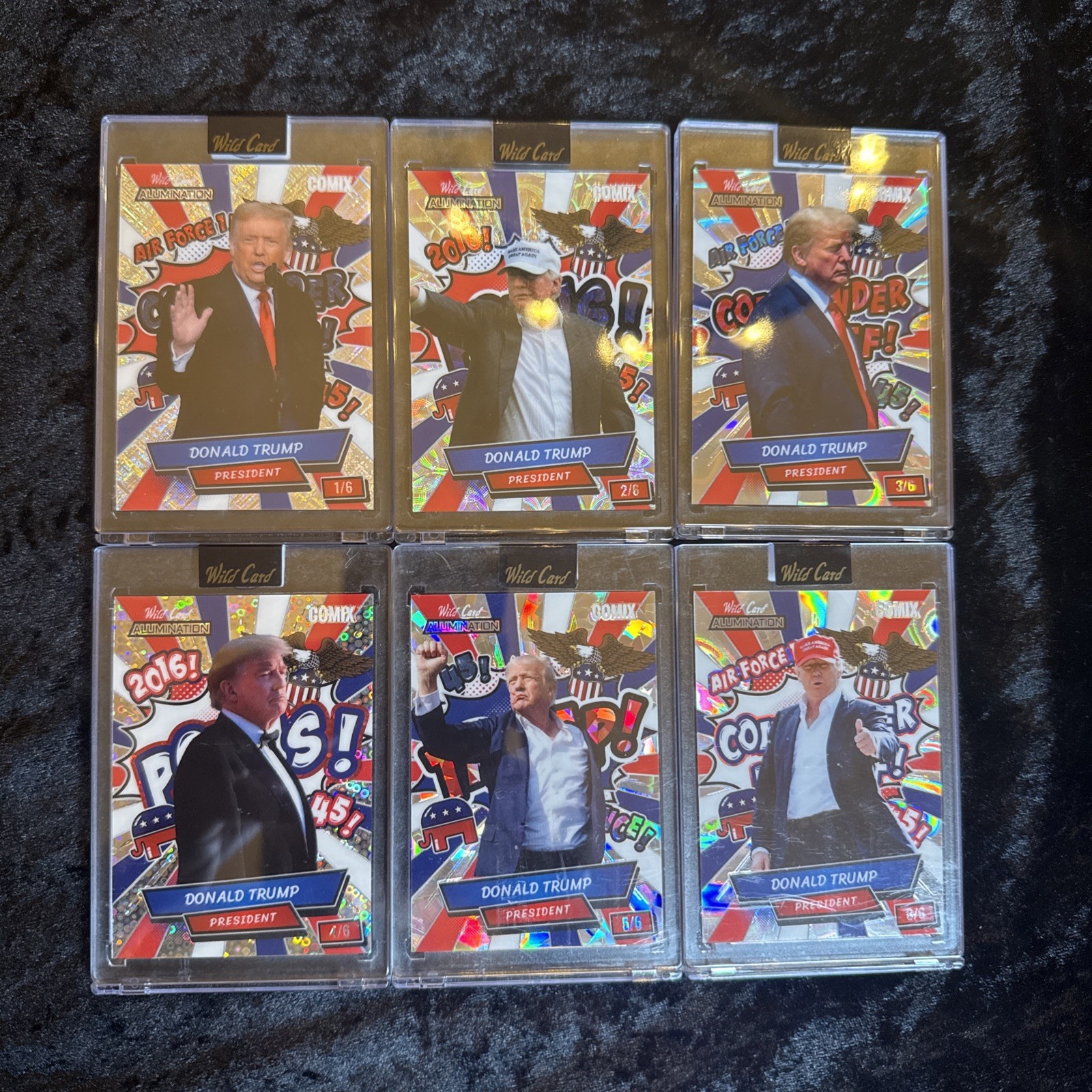 All Players Set 6 Sequential /6  Wild Card Alumination Donald Trump 2024 🔥 VK