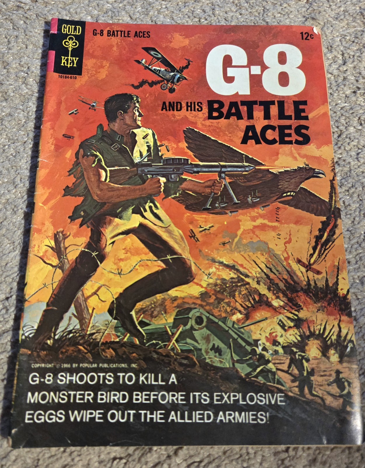 Vintage 1966 Gold Key G-8 And His Battle Aces Comic Book Vintage 1966 Gold Key G-8 And His Battle Aces Comic Book