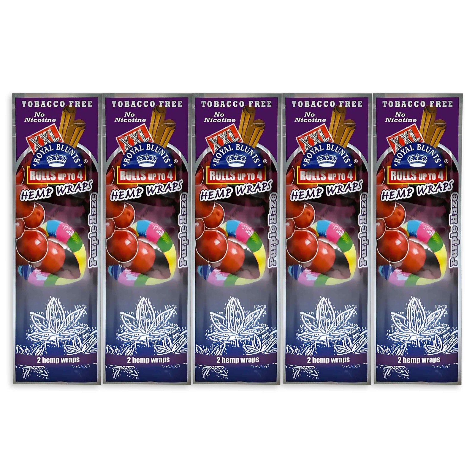 XXL Hemp Rolling Papers Purple Haze Grape Flavor Hemparillo (5 Pouches 10 Total)