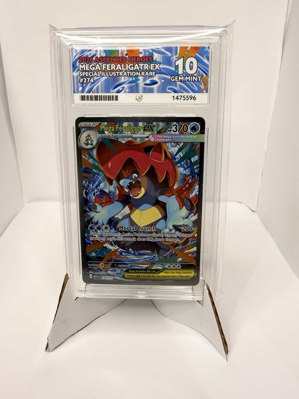 2026 Pokémon Ascended Heroes Mega Feraligatr ex #274/217 ACE Grading 10 GEM MINT