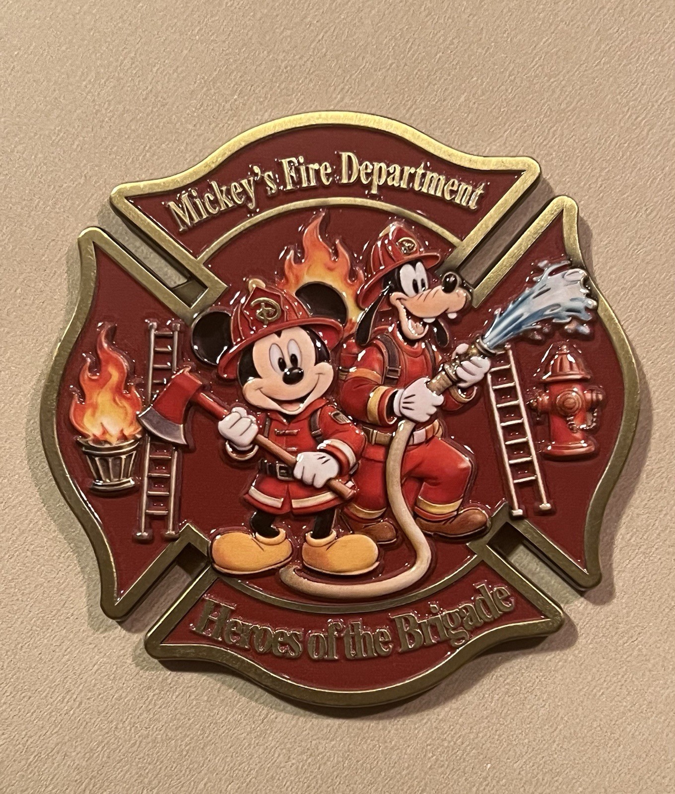 Disney Mickey Mouse Heroes of Fire Brigade Challenge Coin