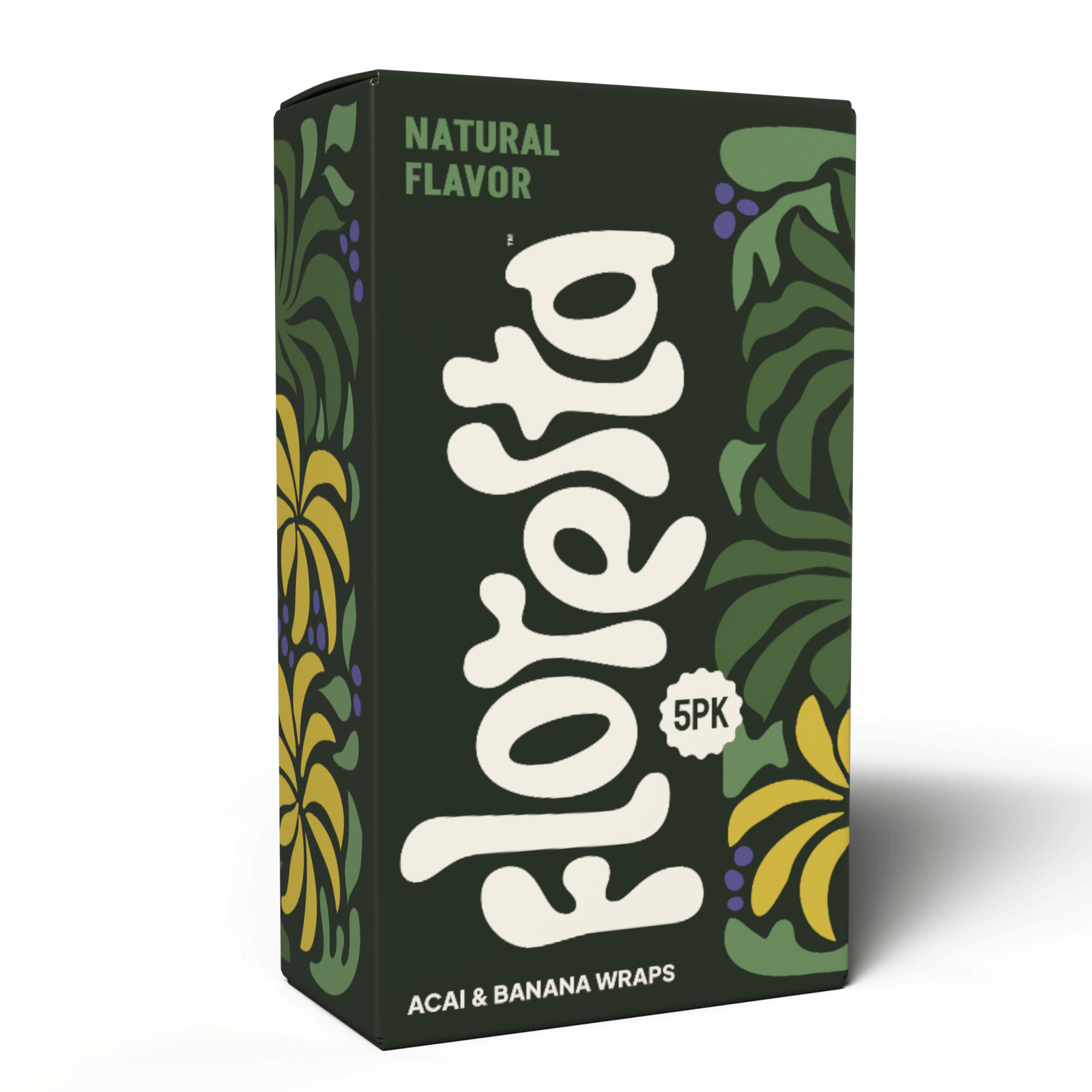 Floresta Acai Wraps - Natural Flavor Banana + Acai Blend Wraps. Box of 25 Floresta Acai Wraps - Natural Flavor Banana + Acai Blend Wraps. Box of 25