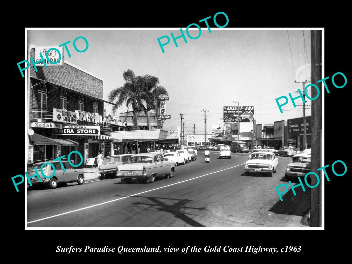 8x6 HISTORIC PHOTO OF SURFERS PARADISE QUEENSLAND G8x6 COAST HIGHWAY c1963 2