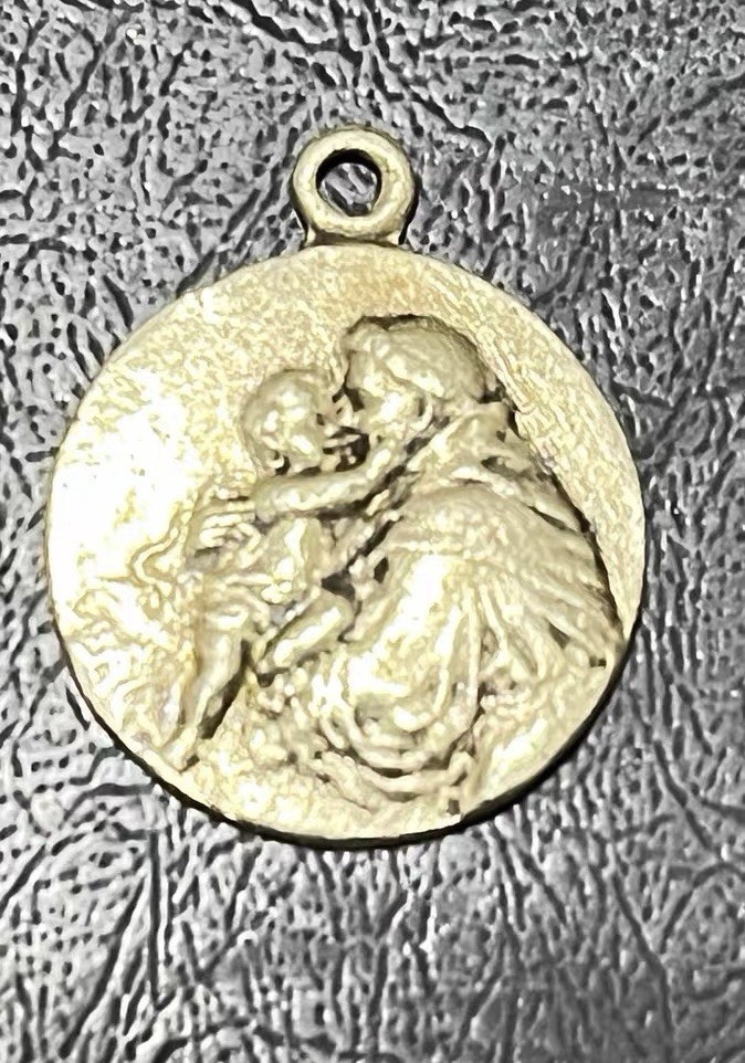 Vintage St Anthony Pray For US Medal Pendant Charm Catholic Religious Jewelry