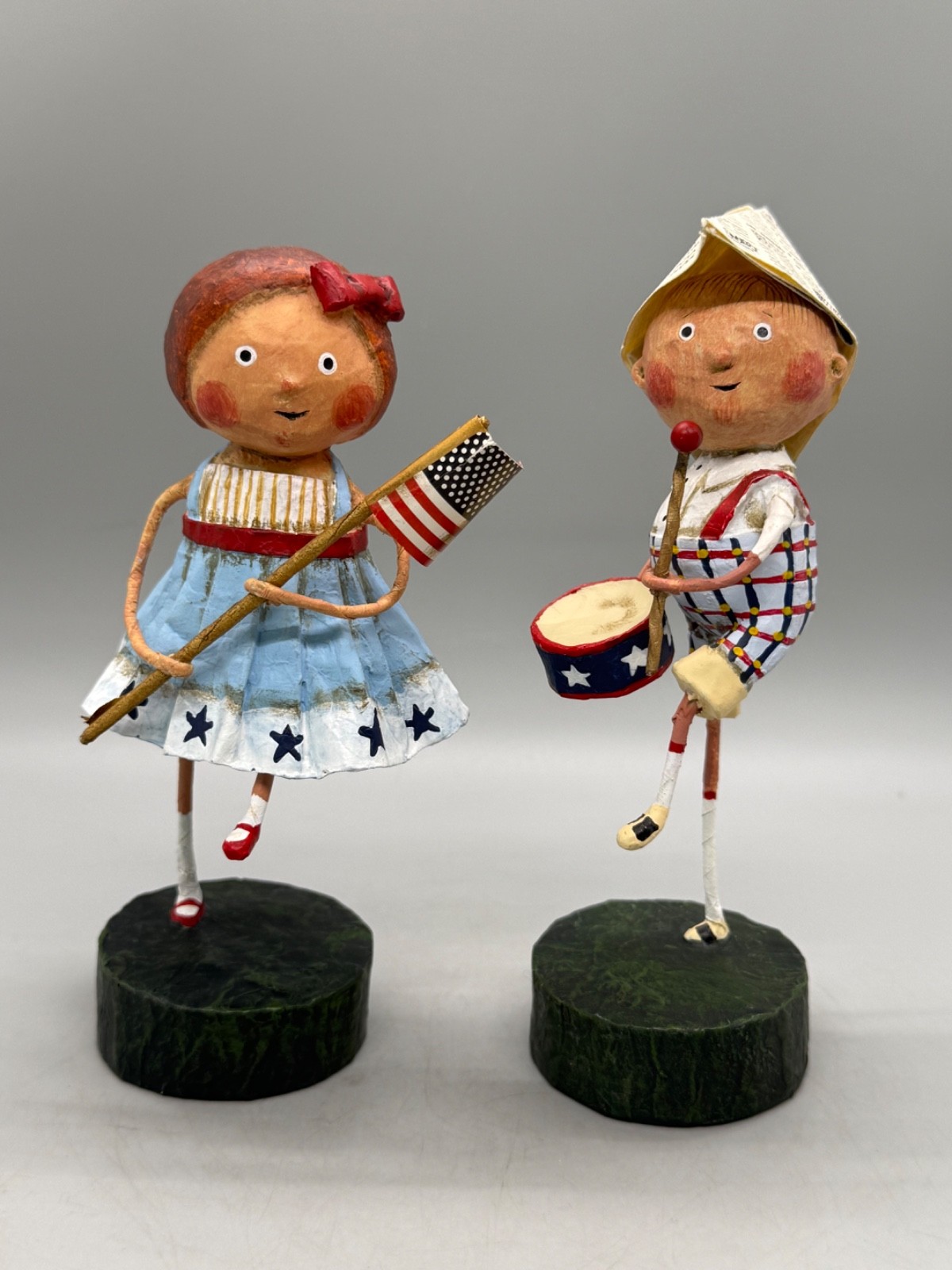 Lori Mitchell Little Betsy Ross, Boy with Drum, Patriotic, July 4th Figurine Set