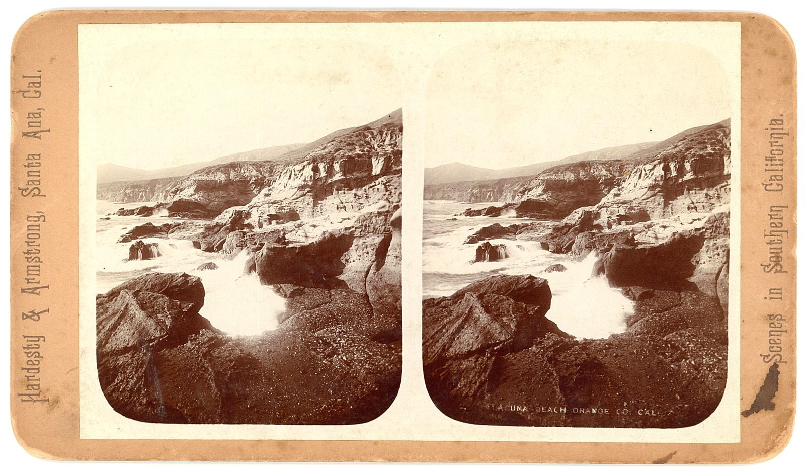 LOS ANGELES STEREOVIEW - Laguna Beach - Hardesty & Armstrong 1880s RARE