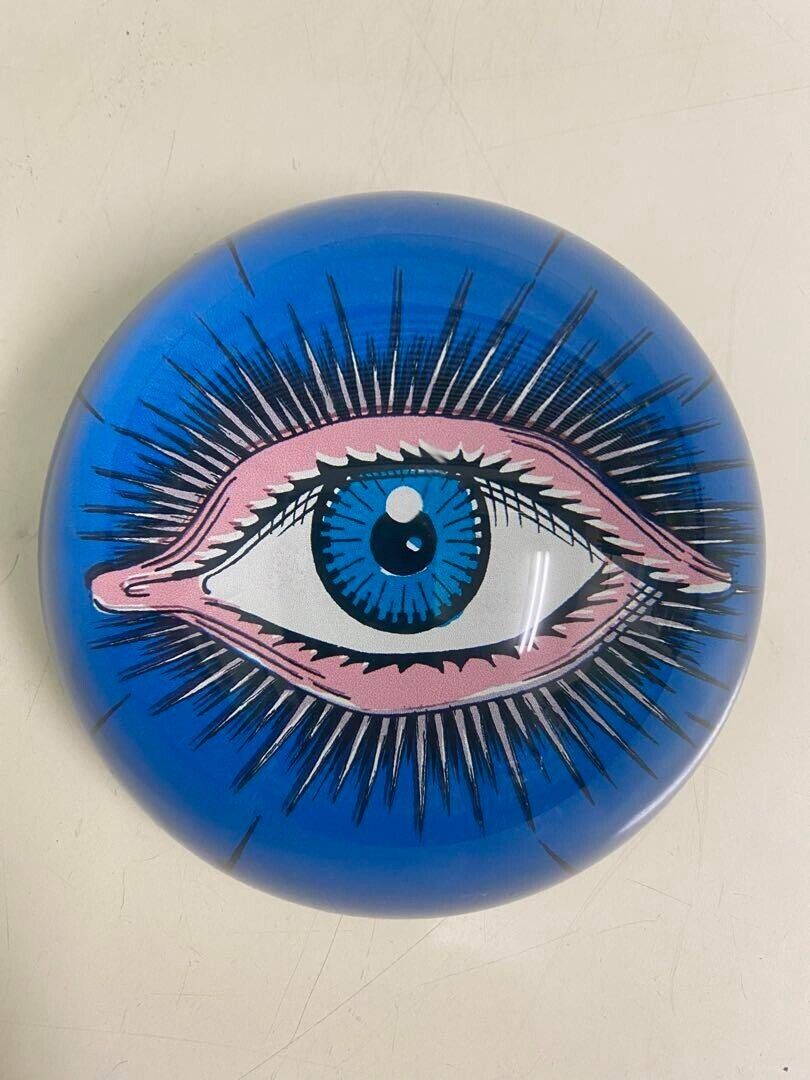 GUCCI GARDEN Eye Motif Blue Round Interior accessory Made In Italy With Box
