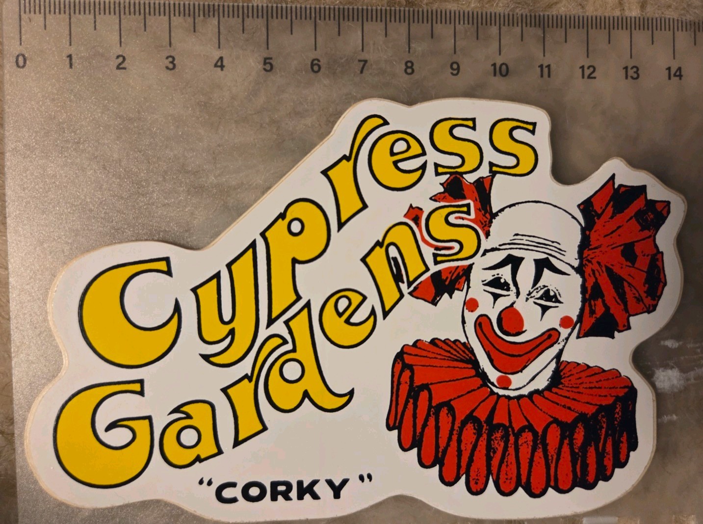 Original Cypress Gardens Stickers 70s/80s HTF - Corky the Clown USA