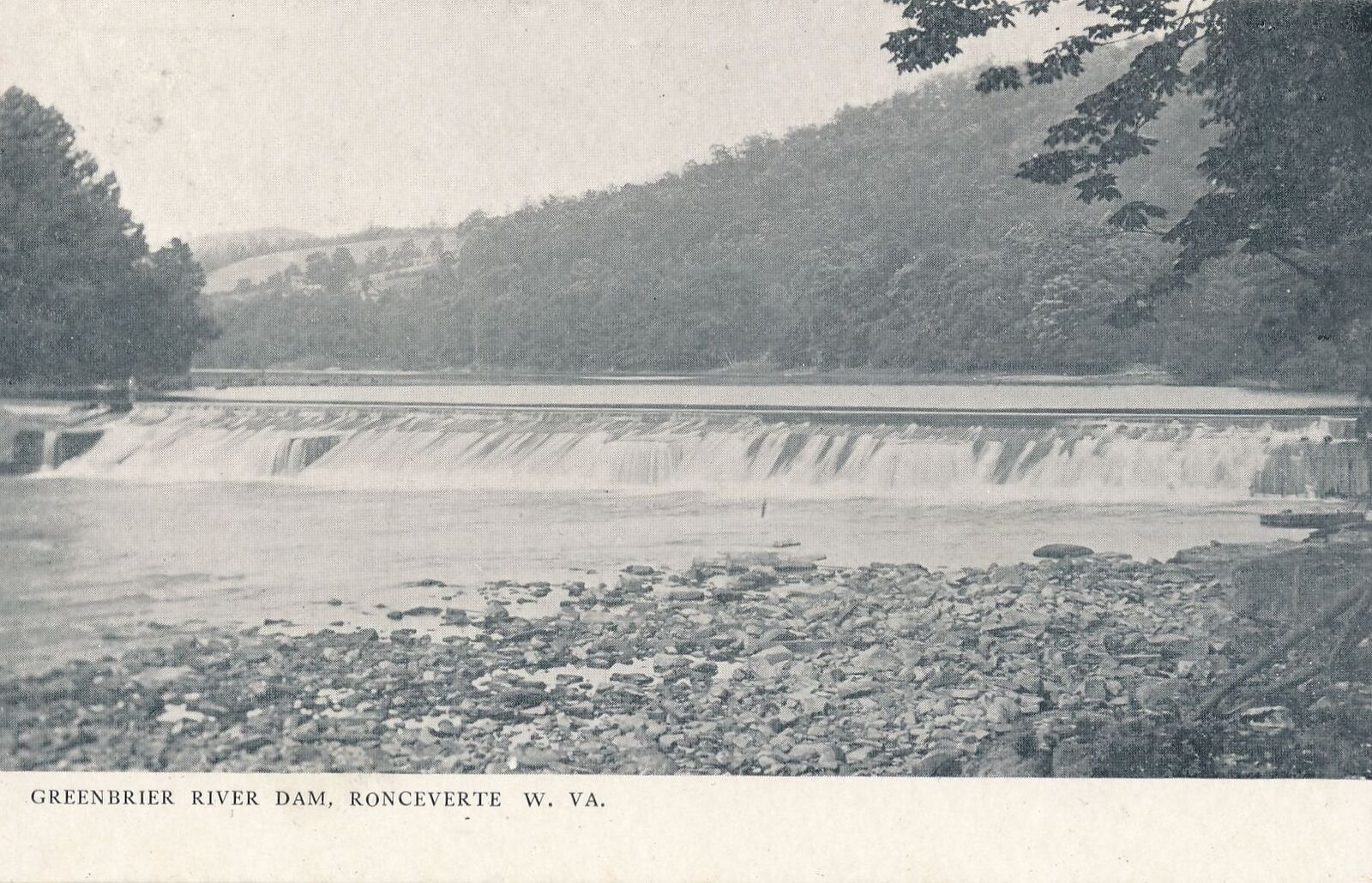 RONCEVERTE WV - Greenbrier River Dam Postcard