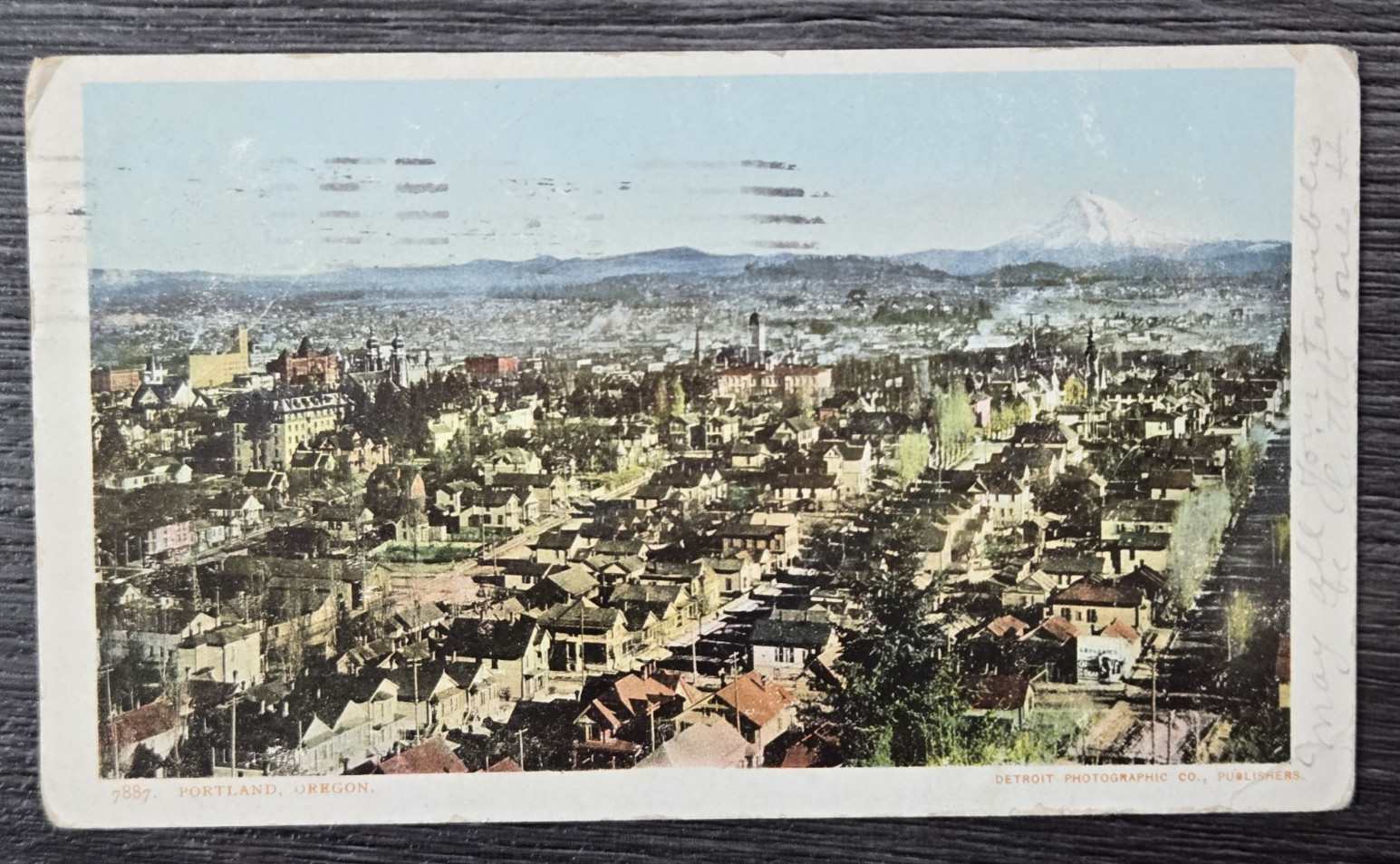 Vintage 1905 Postcard Aerial Birdseye City View Portland OR World Fair Postmark
