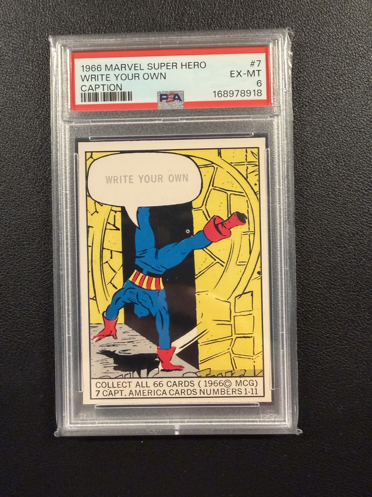 1966 Donruss Marvel Super Heroes #7 Captain America Card PSA 6