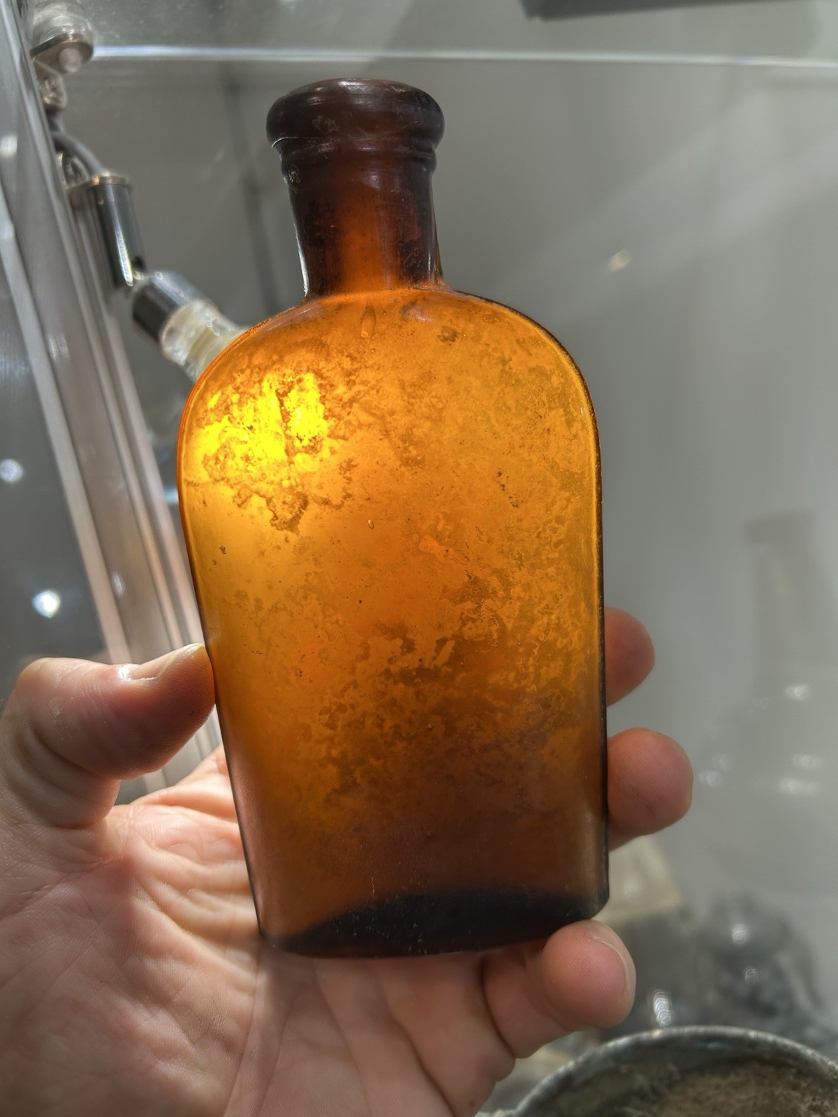 1800’s Shipwreck Bottle Antique Flask Key West Florida Artifact Pirate Glass