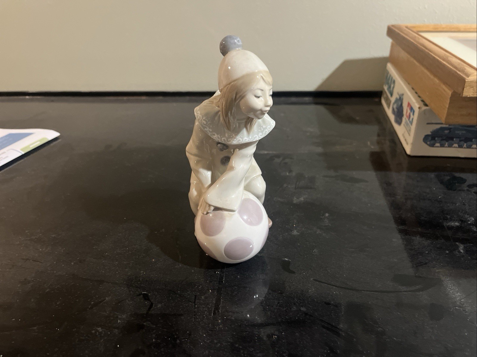 Lladro Clown Jester Girl Polka Dot Ball Porcelain Figurine Happy Smile