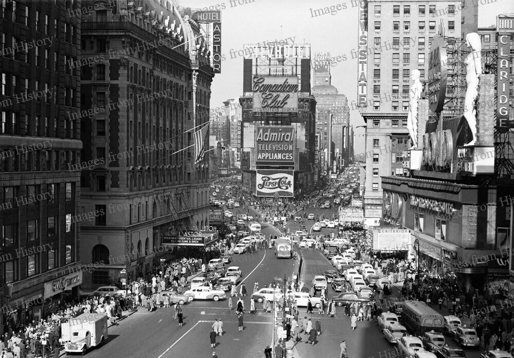 8x10 Print Times Square George Washington’s Birthday Manhattan NY 1953 #3471