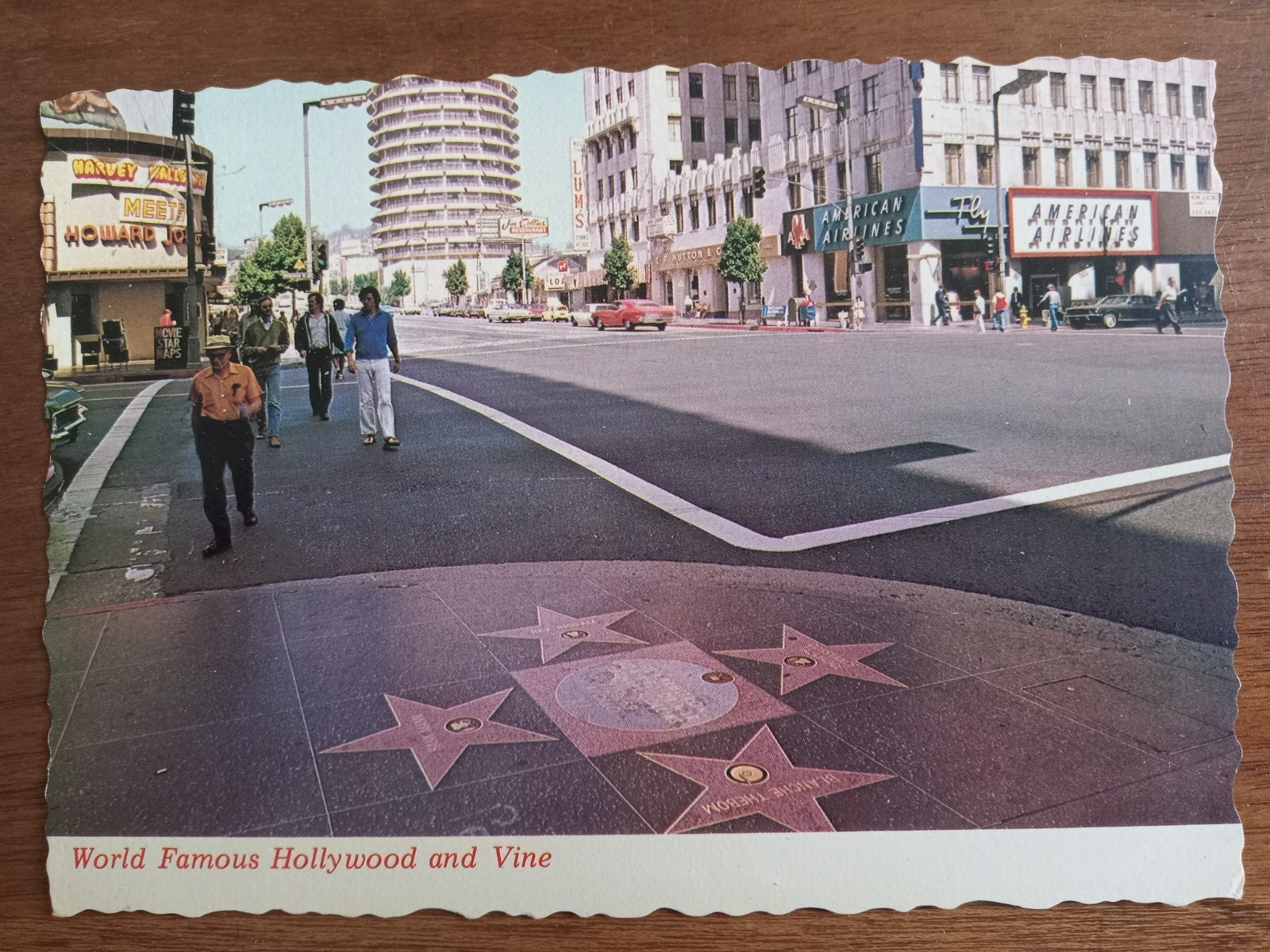 c1970s Hollywood & Vine, Los Angeles, CA, Capitol Records Tower, Howard Johnsons