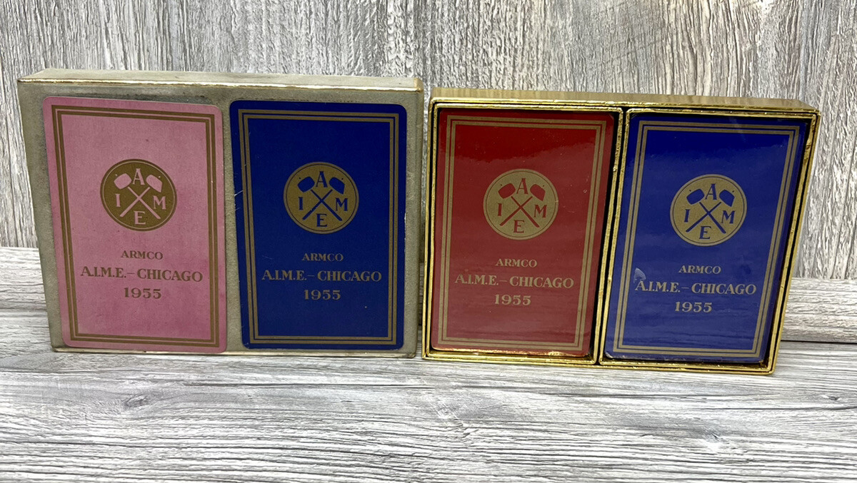 Vintage 1955 A.I.M.E. Armco Mining Engineers Congress Playing Cards 2 Decks