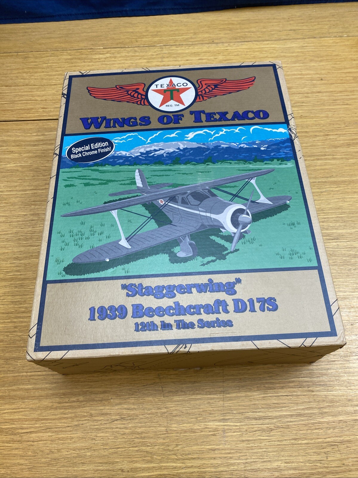 Wings of Texaco Staggerwing 1939 Beechcraft D17S - Black Chrome Edition *NEW*