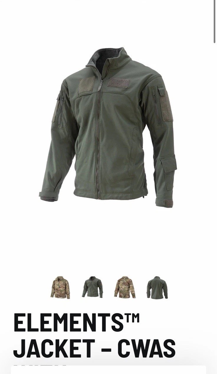 Massif Elements FR Flame Resistant CWAS Jacket Sage Green Sz Reg Med 