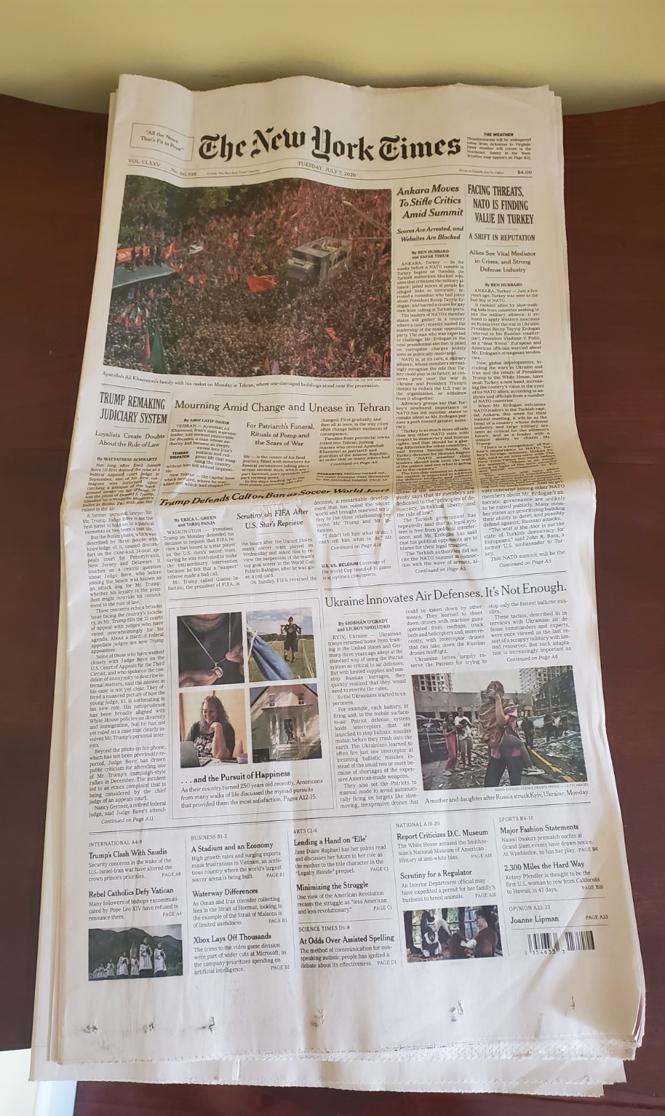 The New York Times July 7 2026 Iran Ayatollah Funeral