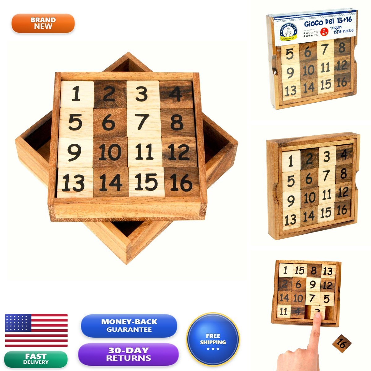 Logica Giochi Art Tease Precious Wood Puzzle 2-in-1 Travel Version